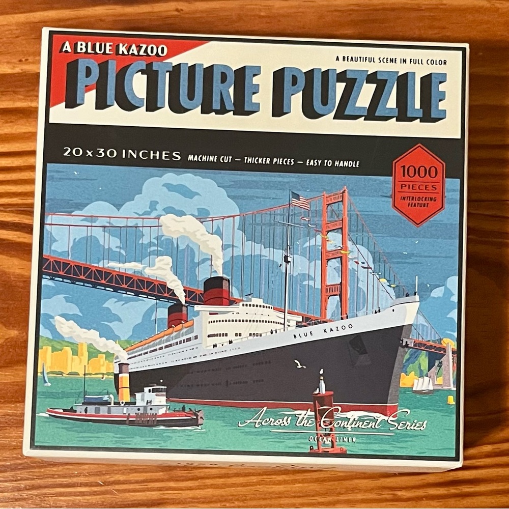 Blue Kazoo Ocean Liner 1000 Piece Puzzle – Across the Continent Series – Complet